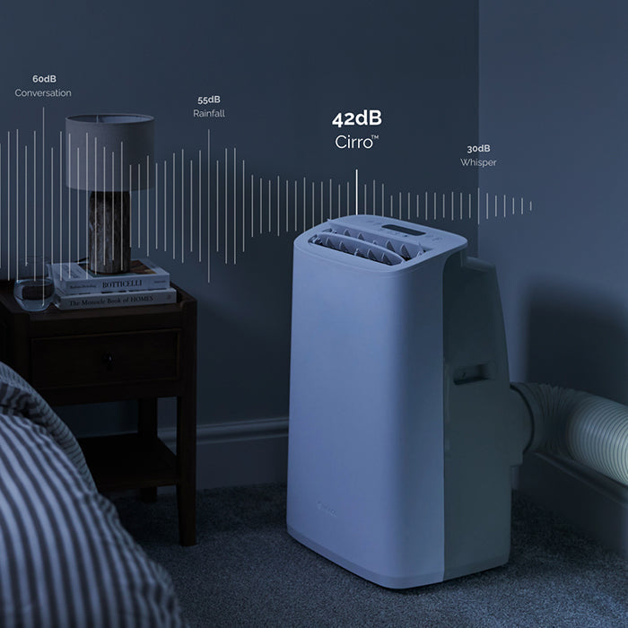 Climatiseur portable intelligent Omnix Cirro+® 14 000 BTU à inverseur ultra-silencieux – Refroidissement uniquement