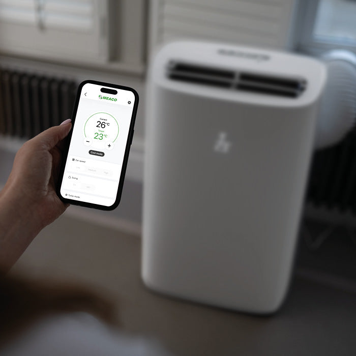 Climatiseur portable intelligent Omnix Cirro+® 14 000 BTU à inverseur ultra-silencieux – Refroidissement uniquement